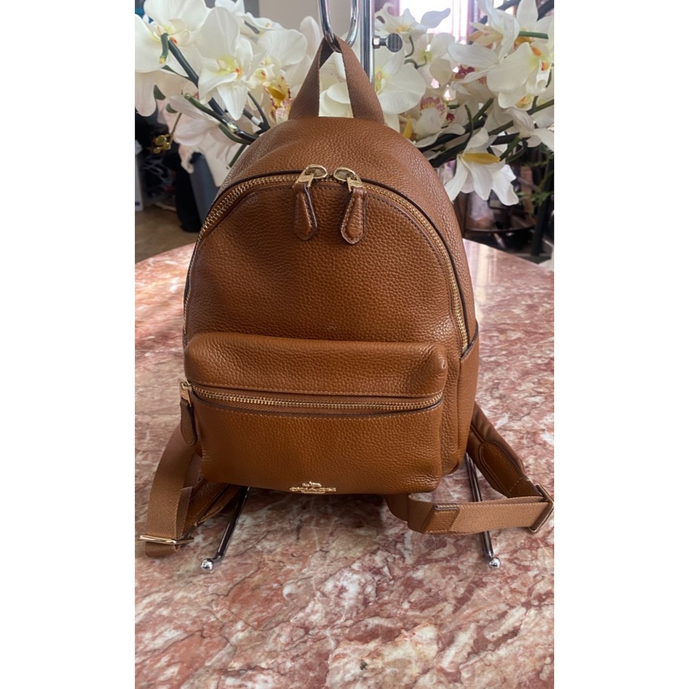 Coach Charlie Saddle Pebble Leather Mini Backpack F28995 EUC! $328